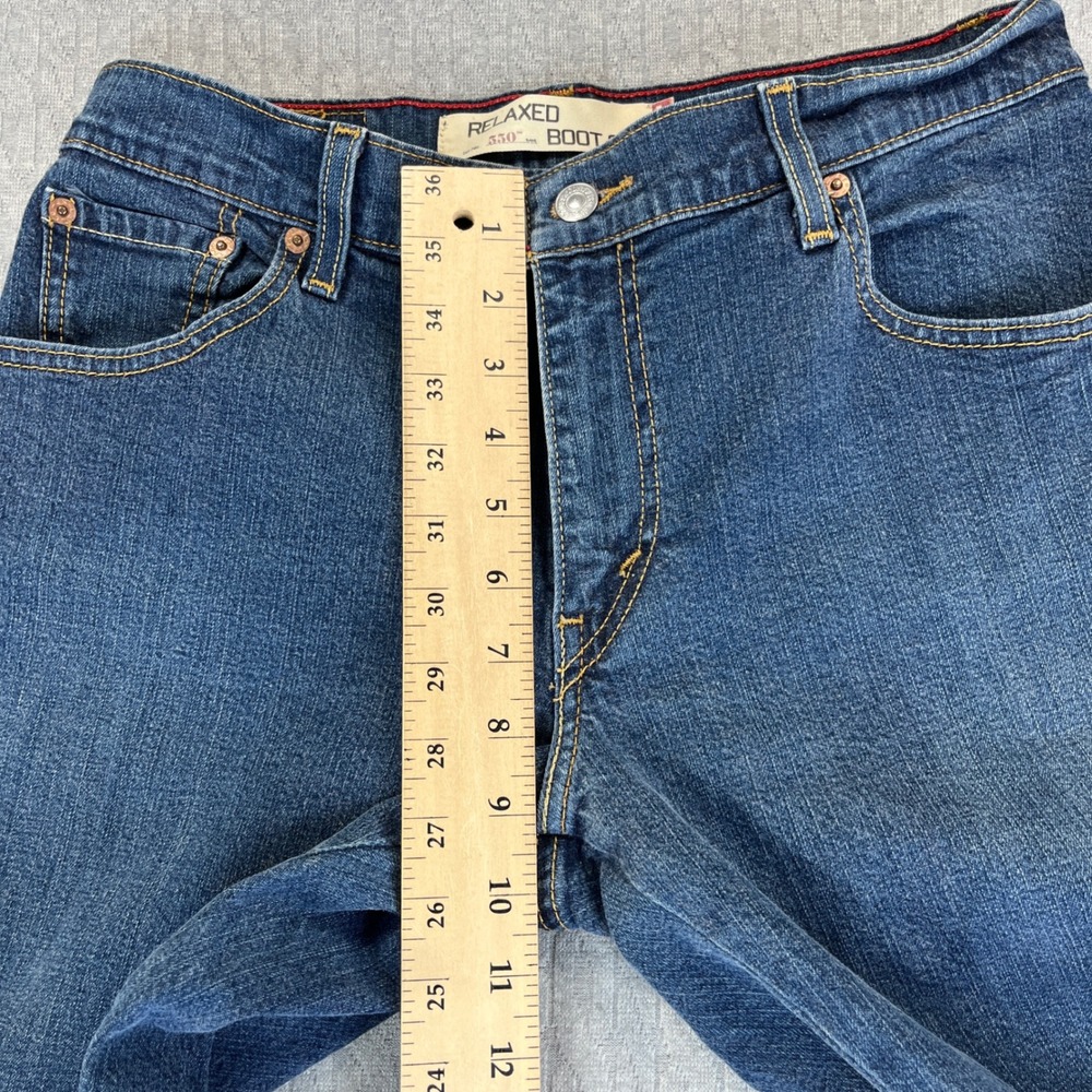 Levis 530 Relaxed Boot Cut Dress Jeans Women 8L/28X31 mid rise blue medium wash - Picture 10 of 11